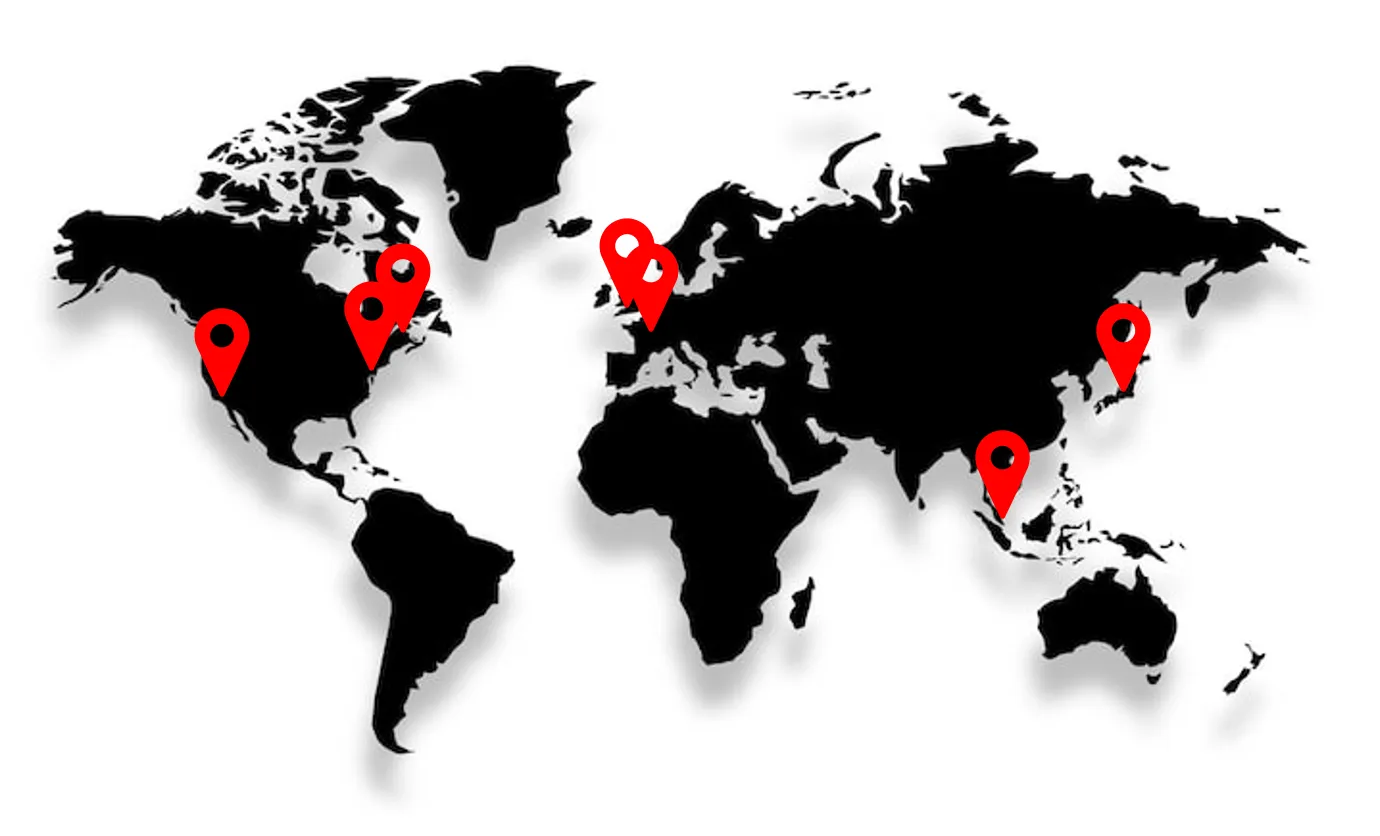 World map — international experience